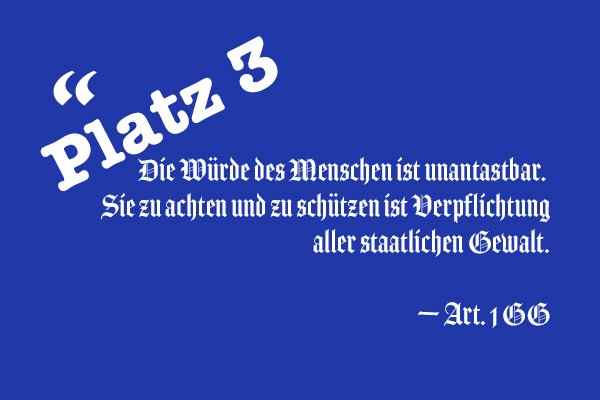 „Die Würde des Menschen ist unantastbar“ Ein Wettbewerb für alle